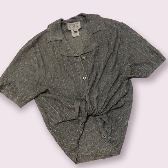 y2k slinky silver lurex top - Picture 1 of 15